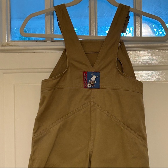 Peanuts Boy’s Khaki Overalls w/Snoopy & Woodstock Playing Soccer Size 4T - Picture 10 of 12